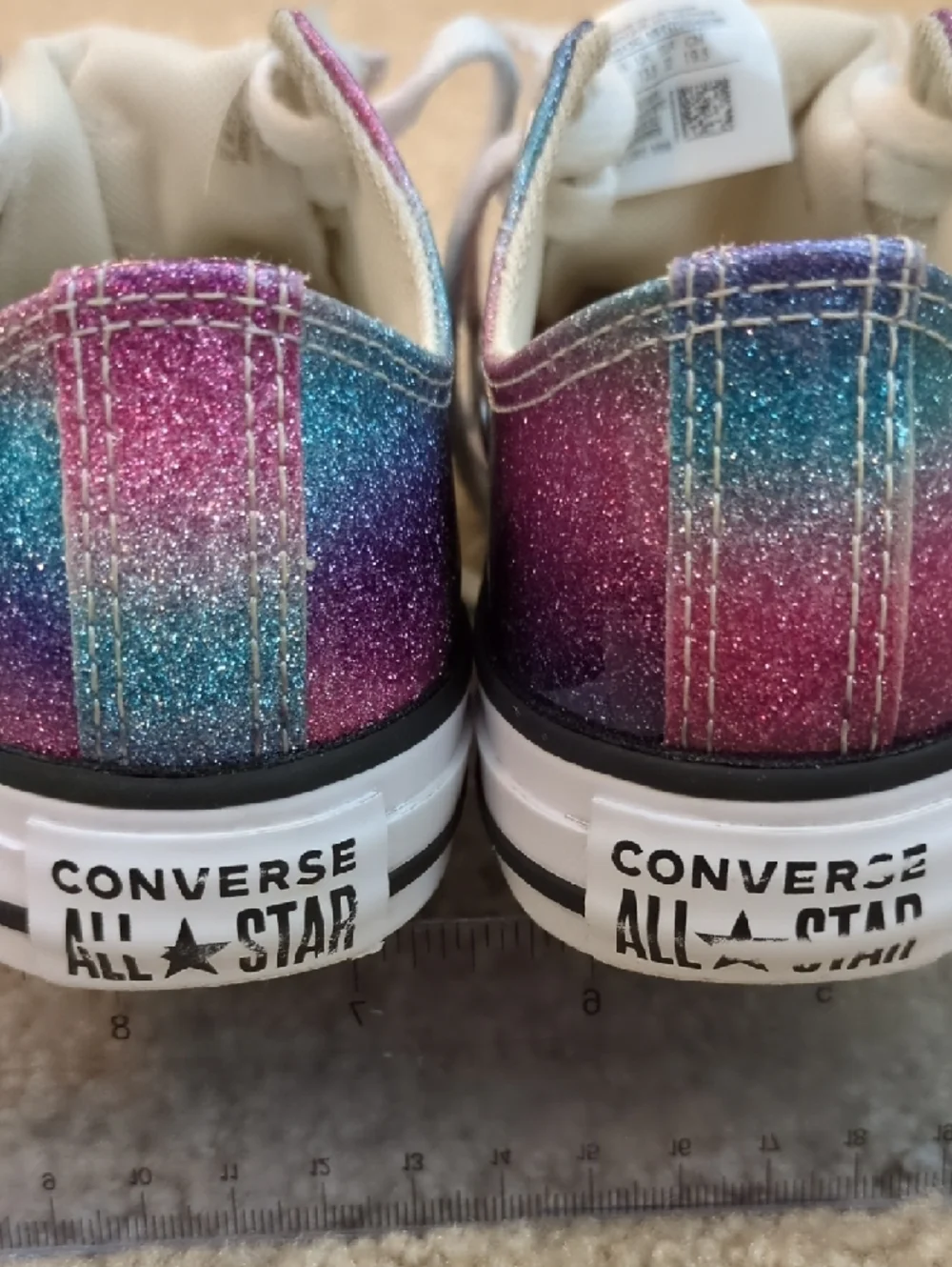 Converse Kids Glitter Ombre Low-Top Sneakers in Pink, Purple & Blue